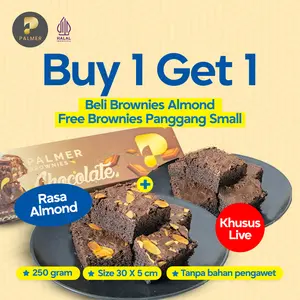Brownies Panggang Almond Palmer Bakery Size 30x5 cm 250 gram