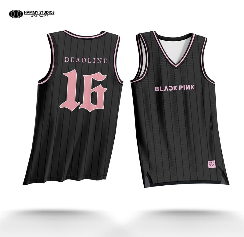 JERSEY OVERSIZE BOXY DEADLINE BLACKPINK WORLD TOUR BLACK PRIA/WANITA ...
