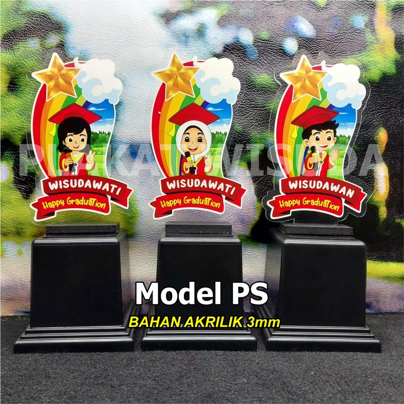 MODEL PS AKRILIK 3mm Plakat Wisuda Piala Wisuda Anak TK/PAUD 2