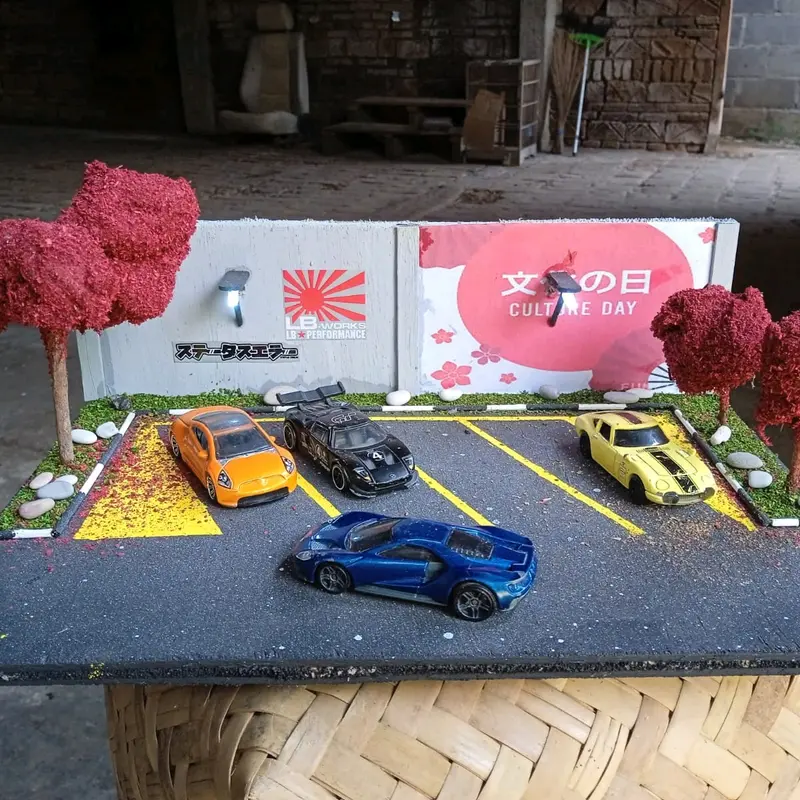 diorama hot wheels parkiran jepang 2