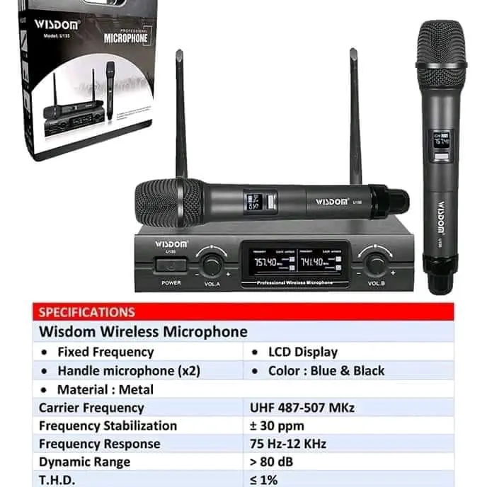 Mic Wireless Wisdom U135 Original Mic Handled 0