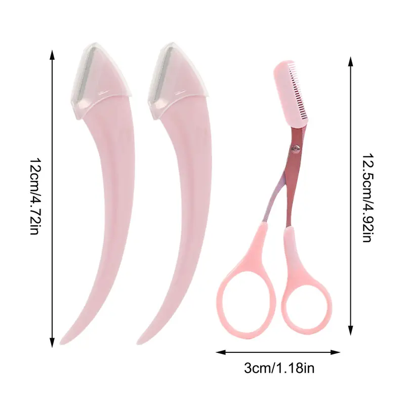 Với chải lông mày Clipper PP Xử lý Thẩm mỹ Cutler Trang điểm Cut lông mày Cut Hình dạng mặt trăng cong 7