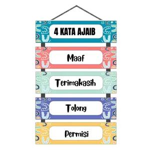 Poster Gantung 4 Kata Ajaib Edukasi Anak