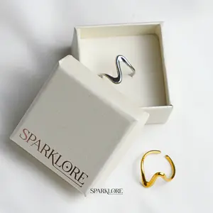 Sparklore Serene Ring Titanium Gold Plated 18k Waterproof - Cincin Serene Silver Lapis Emas 18k  Anti Karat - Fashionable Jewelry Aksesoris Wanita High Quality