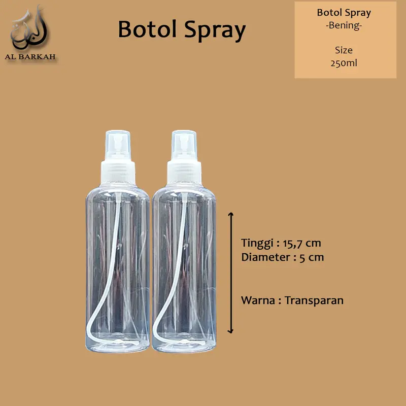Botol Spray Kosong 250ml dan 100ml Botol Wudhu Perlengkapan Haji dan Umroh Pria Wanita Putih 2