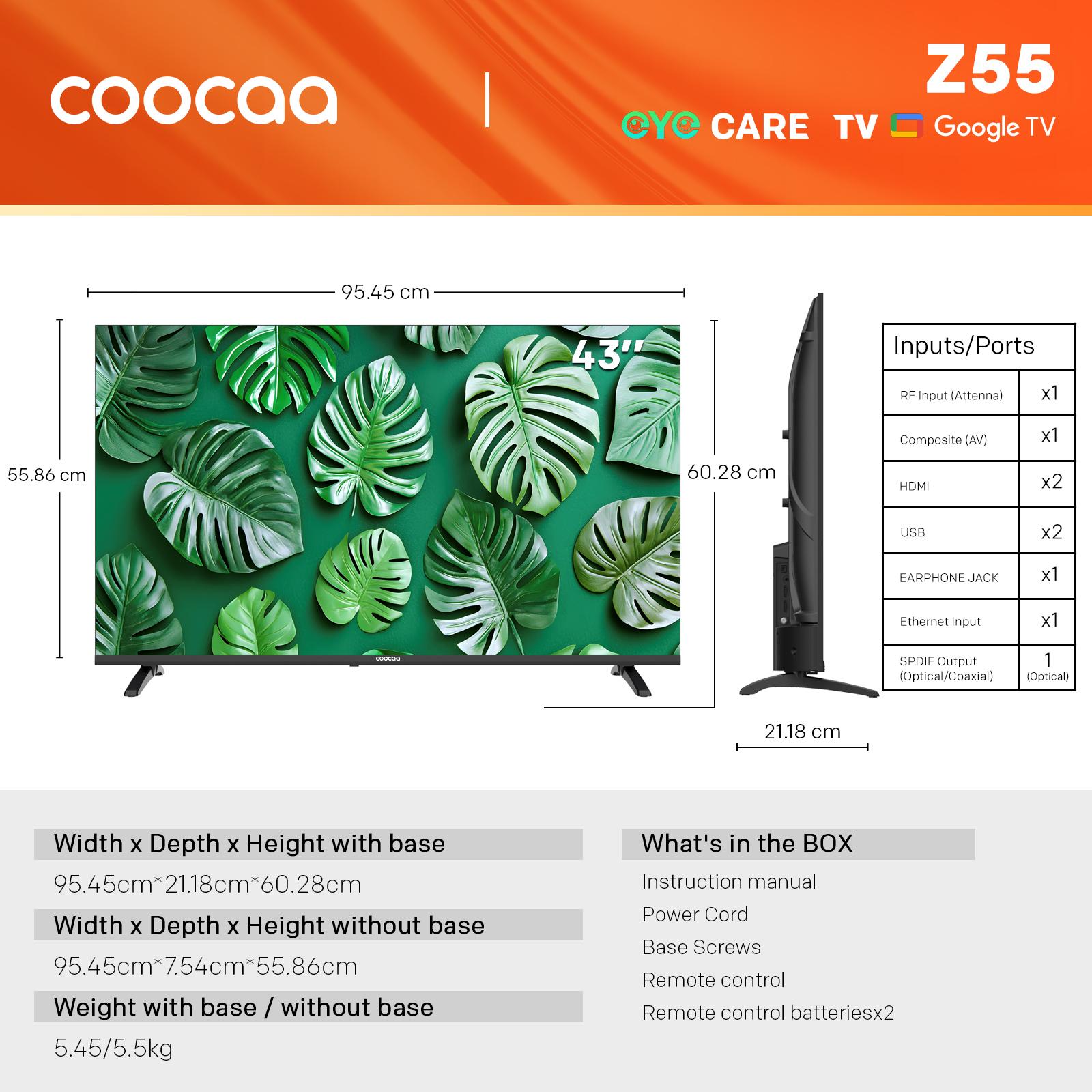 [indrabudimanlbs X COOCAA] COOCAA 32 inch Z55 TV 2K Google TV - 2K HDR 10 - Eye Care 5.0 - Dolby Audio - Multiple Screen Cast