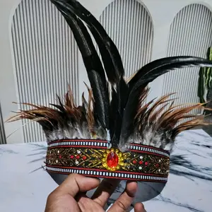 Headband Ikat Kepala Bulu Adat Dayak Cocok untuk anak anak dan dewasa