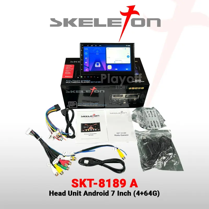 Carplay Ram 4+64 GB Head Unit Android Car Play Skeleton Bluetooth Wifi 6
