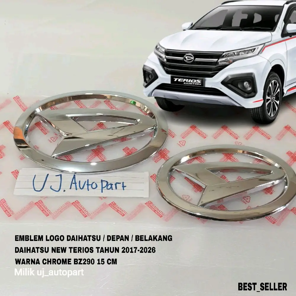Emblem Logo Daihatsu New Terios 2018-2026 Chrome Grill Depan Belakang Ori BZ290 Diameter 15 Cm