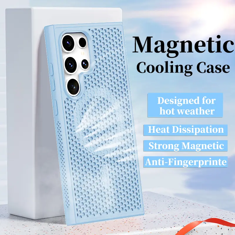 Magnetic For Samsung Galaxy S24 23 22 Ultra Phone Case Cellular Cooling For Galaxy S22 Plus Matte Shockproof Phone Casing