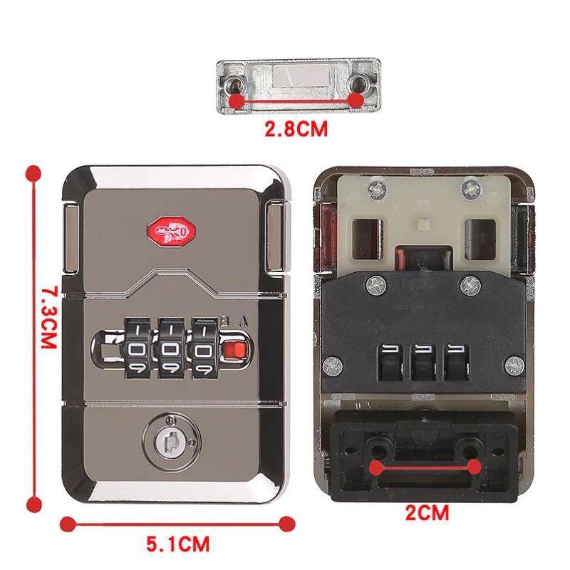  Khóa Cao Cấp Dùng Cho Vali Khung Nhôm Kèm Ốc Kích Thước 7.3x5.1x2.8cm Flash Sale 