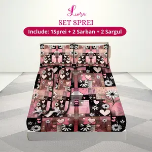 Liora Sprei Set Motif Ukuran King 180x200/Queen 160x200 Untuk Kasur Cantik