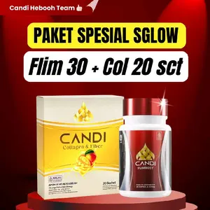 PAKET CANDI SUPER JUMBO LENGKAP . isi 20 SACHET COLLAGEN + 30 FLIMBOST By CANDI BEAUTY