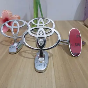 Emblem Logo Toyota Berdiri Kap Mesin Besi Chrome Tempel