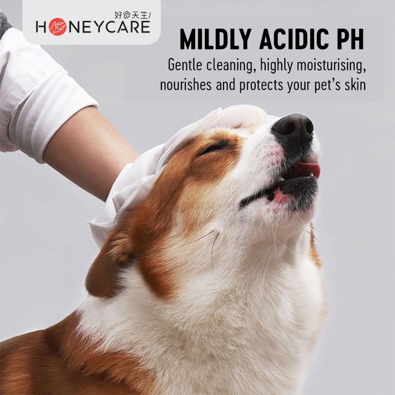 HoneyCare Pet SPA Cleansing Glove Disposable Wipes For Cats & Dogs 2