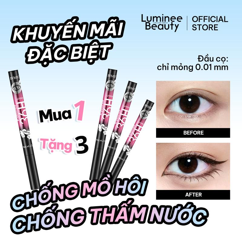   Mua 1 tặng 3  Bút kẻ mắt chống nước lâu trôi màu đen và nâu kẻ đường cực mảnh khô trong 8 giây chống lem trong 24 giờ mỹ phẩm dành cho nữ. 