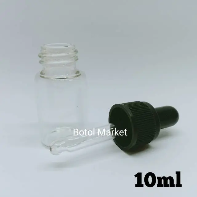 Botol Pipet Kaca Bening 10ml / Botol Penetes Essensial Oil 1