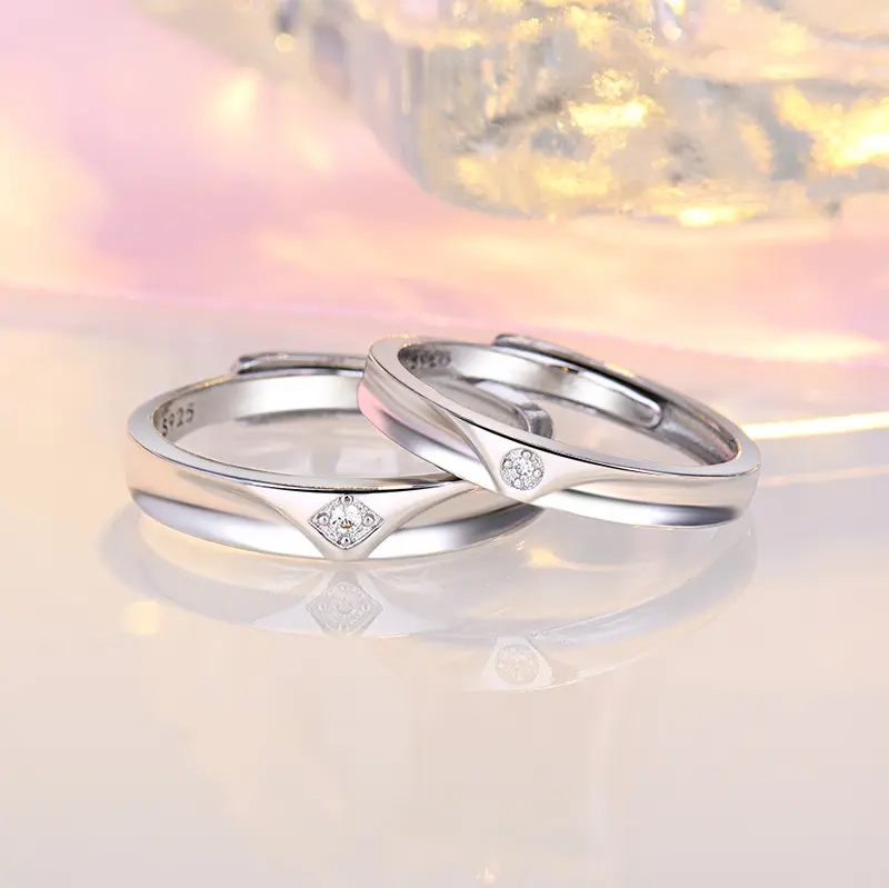 Nayra Cincin Wanita Titanium Silver Adjustable Couple Pasangan Hadiah Laki Laki Rings