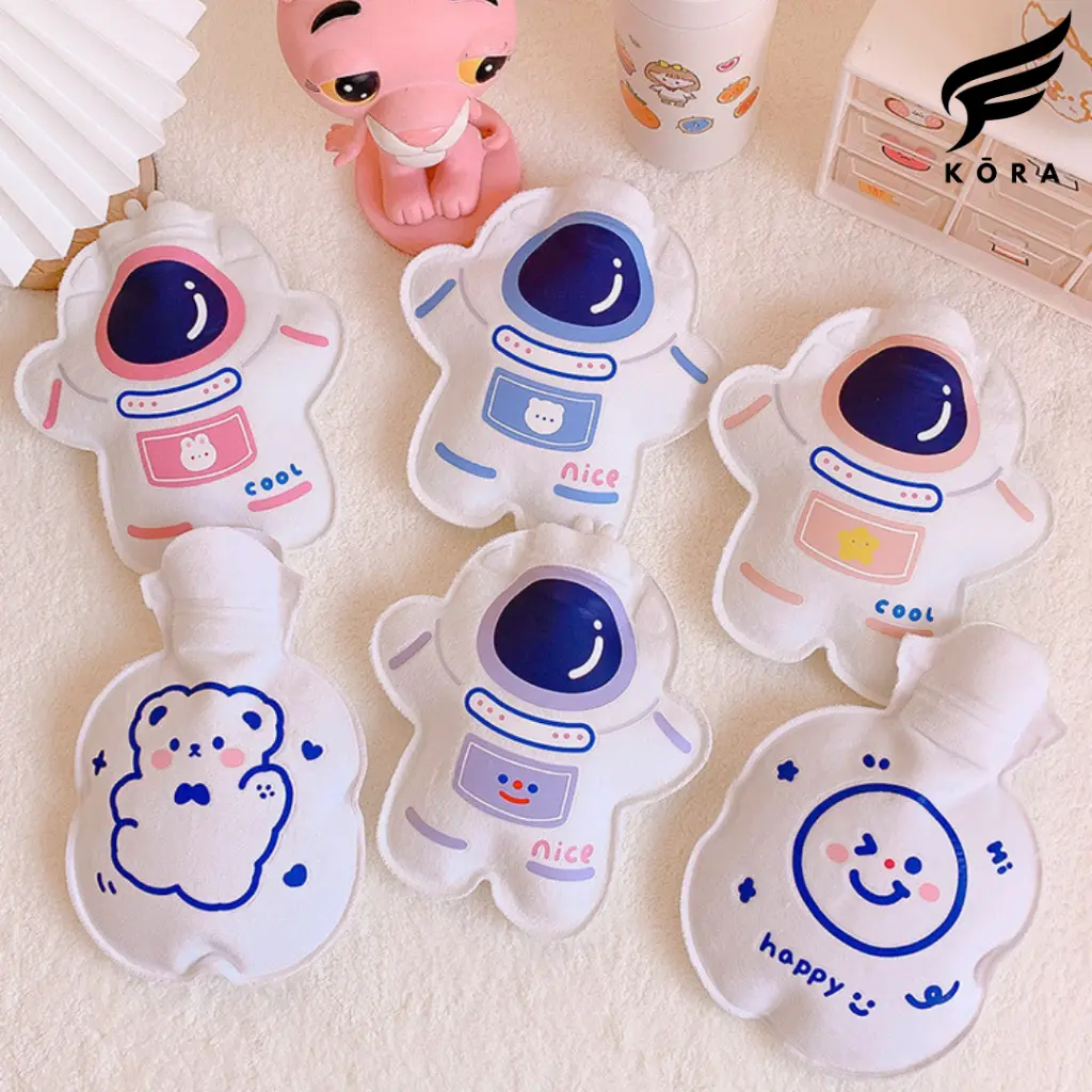 Kantong Bantal Kompres Air Panas Dingin Astronot Lucu Pereda Nyeri Haid Pegal Linu 300ml