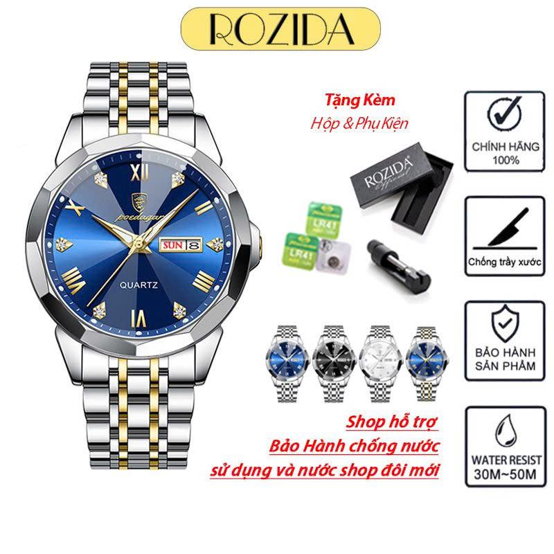 Đồng hồ nam chính hãng POEDAGAR DH:03 cao cấp dây thép đúc dặc không gỉ chống nước tốt thời trang tặng dụng cụ tháo mắt dây tặng pin và full hộp BẢO HÀNH 12 THÁNG Watch Đeo Tay