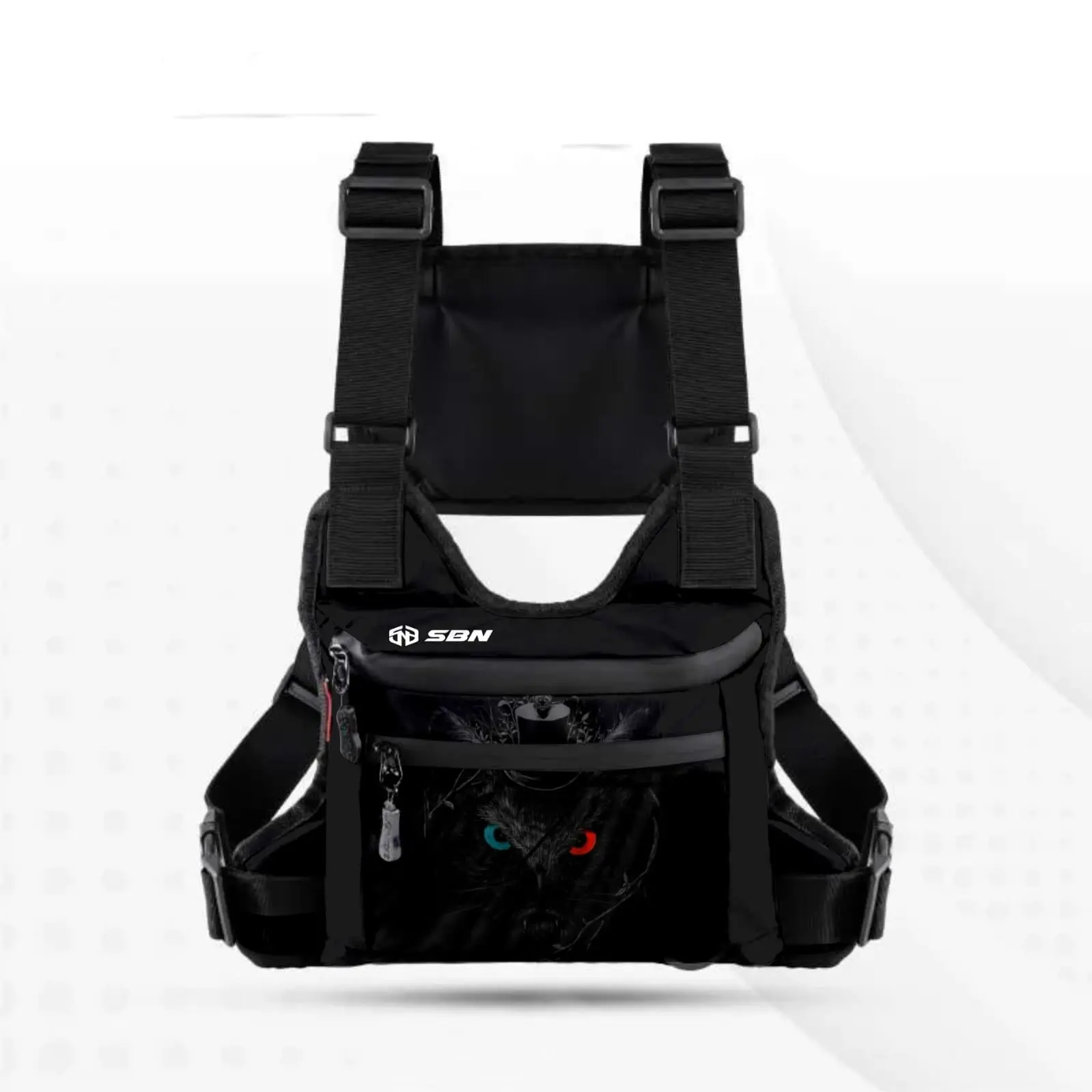tas dada pria terbaru/tas dada kekinian/chest bag/tas dada motif terbaru/tas pelindung dada/tas dada terlaris Hitam Dewasa Pinggang Slingbag Selempang Cowok