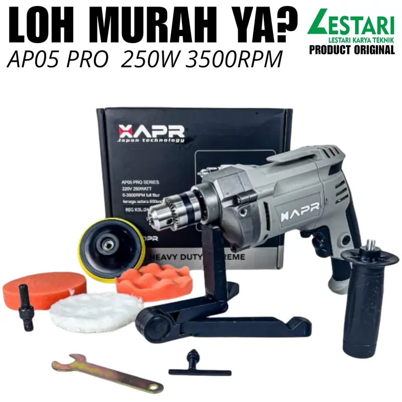 PROMO MURAH Apr raja mesin bor poles mobil motor kayu amplas listrik 10mm AP05 Pro potong besi kayu tembok sekrup tenaga besar garansi APR LESTARI KARYA TEKNIK 0