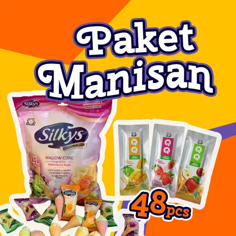 PAKET MANISAN 20+24PCS QQ JELLY &MARSHMALLOW Fruity Rendah gula Rendahlemak snack Food Jeli Manis snacks MakananSapi Puding Paket Usaha Jajanan SD 1 DUSJajanan Grosir 1