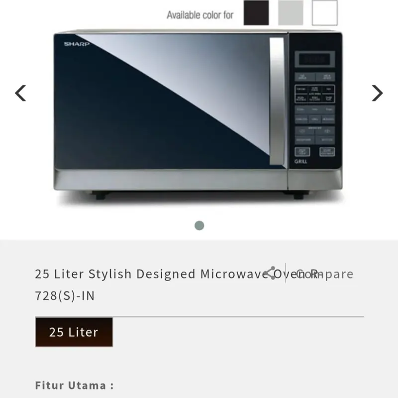 SHARP R728IN Microwave 25 Liter R-728 3
