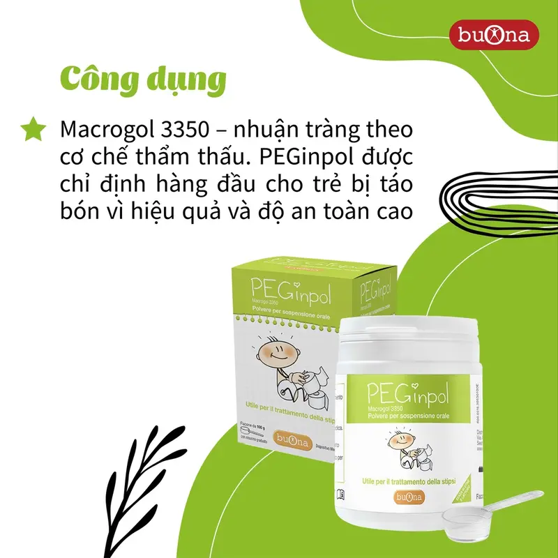 Hỗ Trợ Táo Bón Cấp Và Mãn Tính Cho Trẻ Em - Hộp 20 Gói 5g Buona Peginpol Macrogol 3350 5