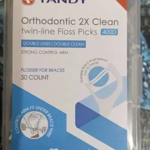 YANDY Tongkat Flos Penjagaan Pelbagai Fungsi Antibakteria Ortodontik 50pcs/Kotak Benang Pergigian Anti Putus & Kemasan Praktis Cegah Bau Mulut - Gusi