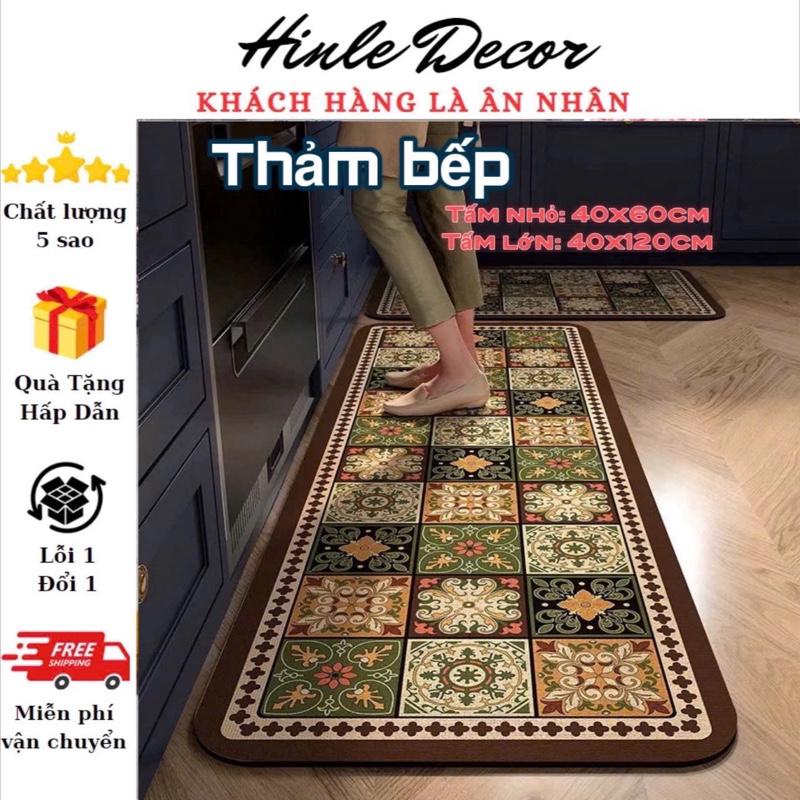 (Loại 1A V.ip ) Bộ 2 thảm bếp 5D , chất liệu nỉ bali , chống trơn chống trượt , trang trí phòng bếp , kích thước 40 x 60 và 40 x 120cm