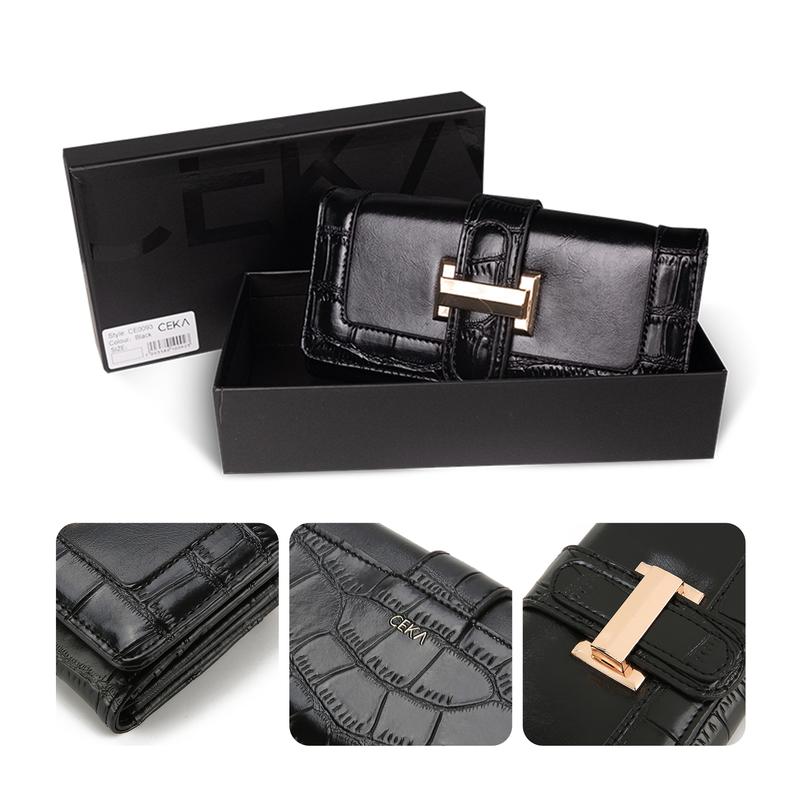 CEKA Dompet Wanita Serbaguna Panjang Dompet Croco Kulit Dompet Kartu Terbaru - Lindex Long Wallet 8