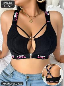 Brasier Sexy de Talla Grande con Hebilla Frontal, Cómodo y Suave con Tirantes Anchos sin Varillas, Lencería para Mujeres Grandes para Uso Interior y Exterior