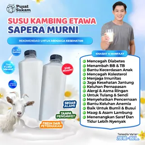 Sapera Susu Kambing Murni 950 ml Siap Minum Fresh Alami Untuk Diabetes & Kesehatan Tubuh Tanpa Campuran Kaya Nutrisi