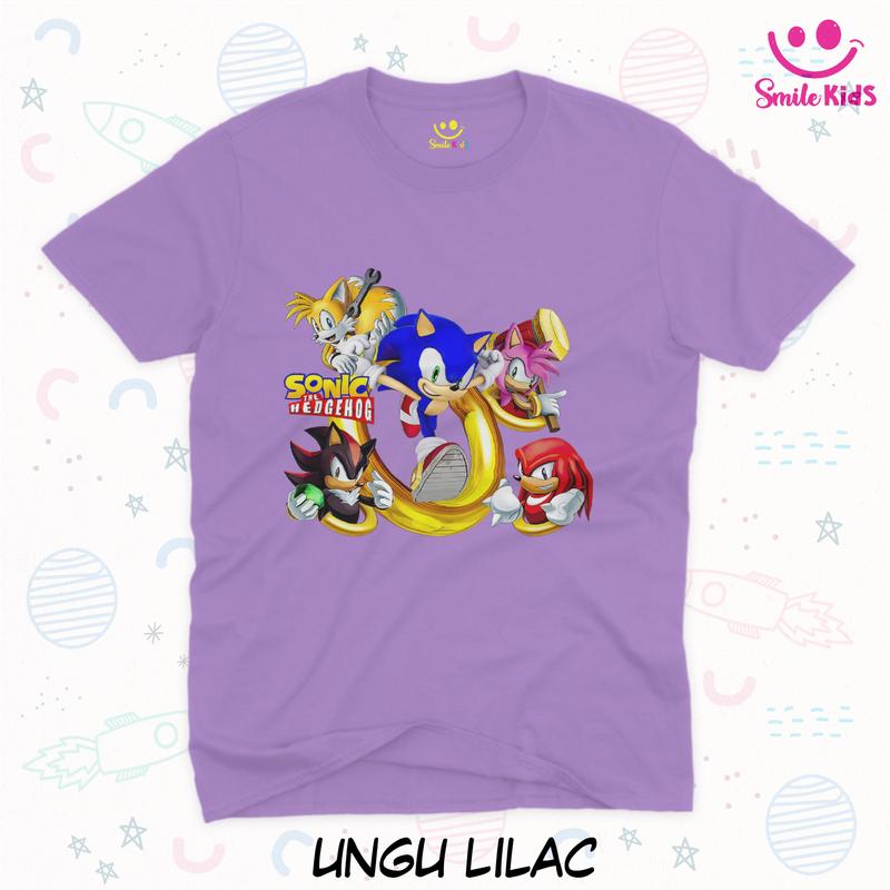 KAOS BAJU ANAK MOTIF SONIC THE HEDGEHOG AND FRIENDS Fashion Usia 1-10 Tahun Combed Cotton Perempuan 8