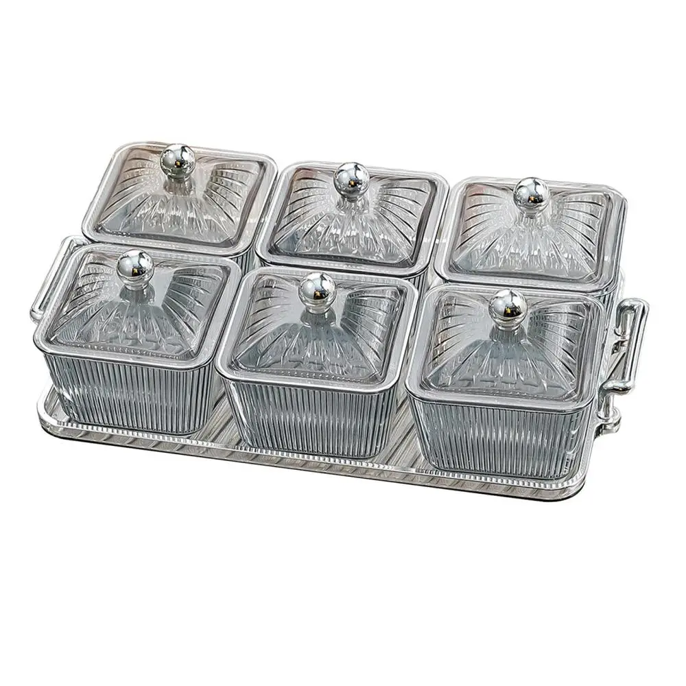 Fruit Plate Serving Tray 6 Removable Serving Bowl Relish Tray Food Storage Organizer Divided for Kitchen Party Home Chips Nuts