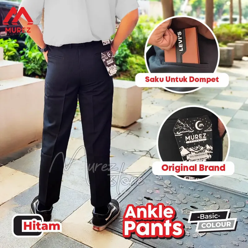 ANKLE PANTS PRIA / CELANA ANKLE PANTS PANJANG SLIMFIT PREMIUM BISA COD SIZE 27-38 Santai / Polos / Slim-fitting / Katun 4