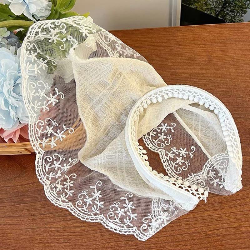 Khăn Quàng cổ Tam Giác Ren Kiểu Pháp, Băng Đô Lưới, Băng Đô Trang Trí Cổ Điển, Phụ Kiện Tóc Phong Cách Nông Thôn, Dành Cho Nữ 7