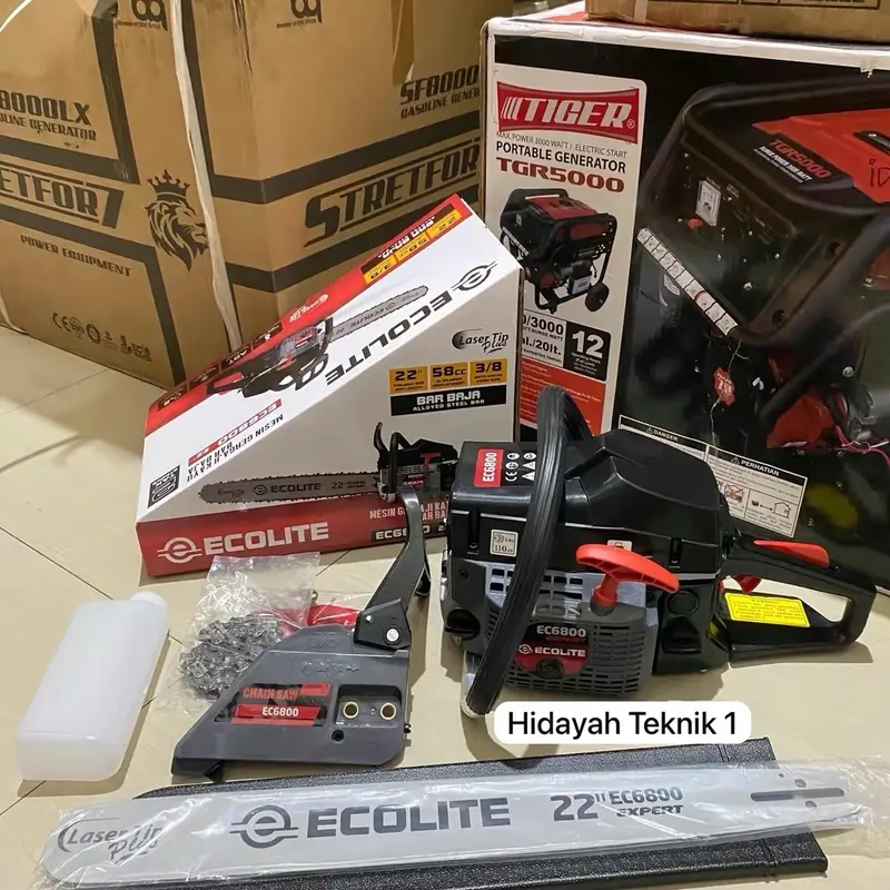 ￼Chainsaw Ecolite EC6800 22Inch / Mesin Gergaji Kayu Chainsaw Ecolite Laser Tip EC6800 22" 0