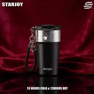 STARJOY-Tumbler Vakum Tahan Panas dengan Tutup, Cangkir Kopi Stainless Steel 316, Barang Dagangan Lucu sebagai Hadiah
