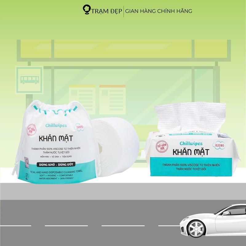 Khăn Mặt Khô Chillwipes Facial & Hand Disposable Cleansing Towel (80 Tờ)