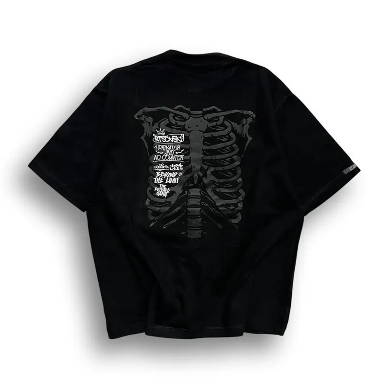 BAJU RTS OVERSIZE 001 MOTIF BONE SKULL | BAJU CEWEK/COWOK | BAJU OVERSIZE KEREN 0