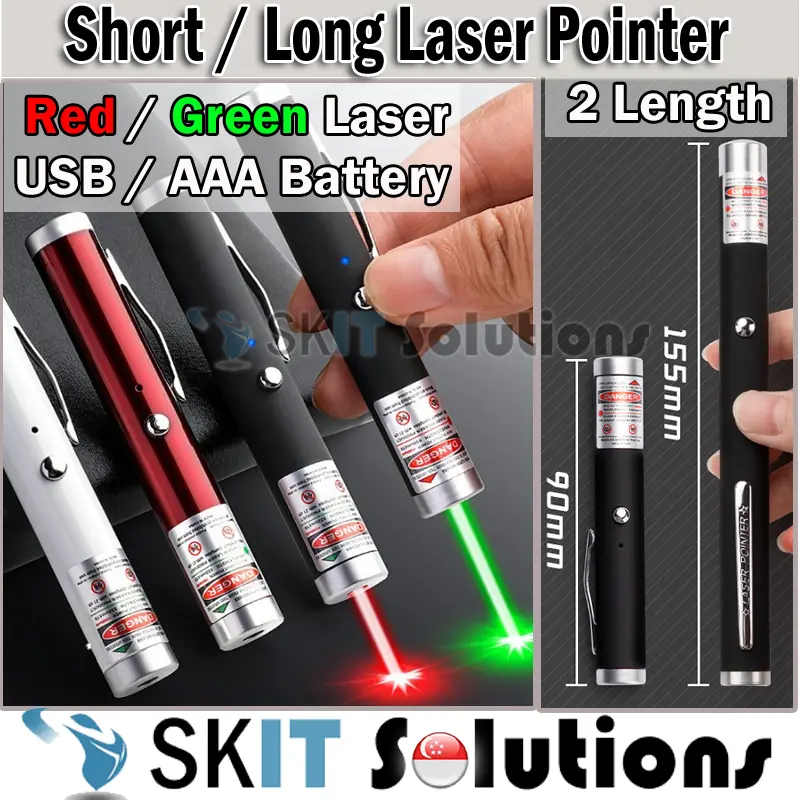 【SKIT】Red and Green Laser Pointer Pen, Laser Pointer High Power Powerful Green Red Beam Light Presentation Clicker, Laser Pointer Pen, Laser Pointer USB, Laser Pointer Rechargeable, Laser Pointer Presenter, Strong Laser Pointer Red, USB or AAA Batteries