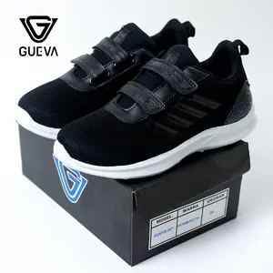 GUEVA001 Sepatu Anak Sekolah Velcro Strap 2 High Quality Trainers Sneakers Fashion Running Sport Hak Rendah (1-3 cm)