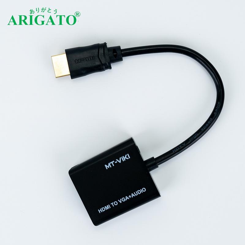 Cáp chuyển HDMI to VGA MT-Viki có âm thanh full HD 1080p hàng chất tốt không cần cài đặt