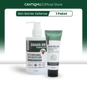 CANTIQMU Skin Barrier Defense Paket Perawatan Kulit Sensitif Kemerahan Sabun Bidara & Hydrating Cream