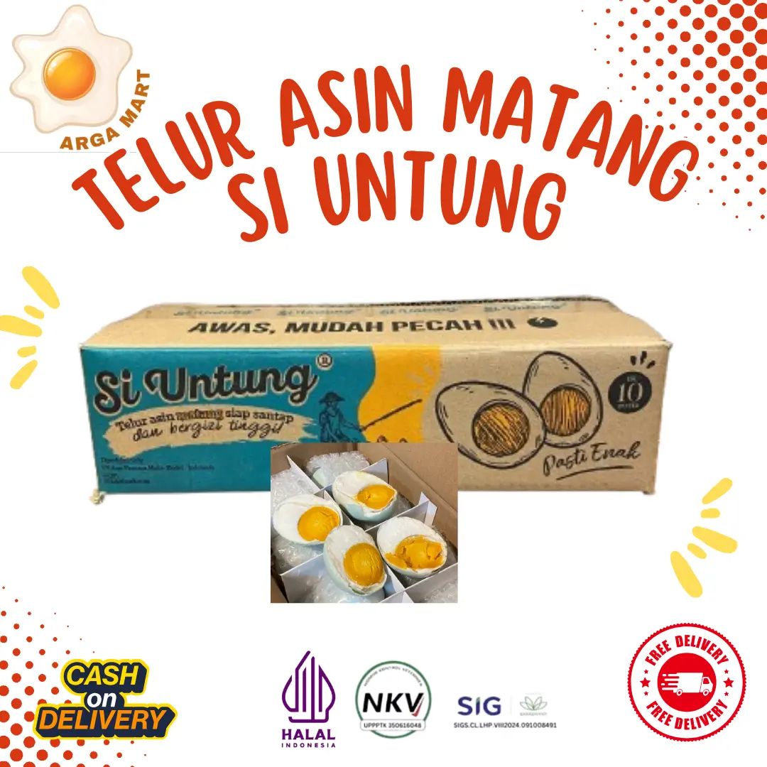 Telur Asin Matang Si Untung (10 Butir) Telor Bebek Berkualitas Egg Kitchenware