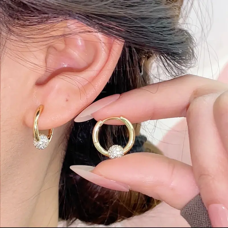 (Bebas beli 2 dapat bonus) A170 COD Anting bulat bola cakep titanium simple elegan wanita Korea 3