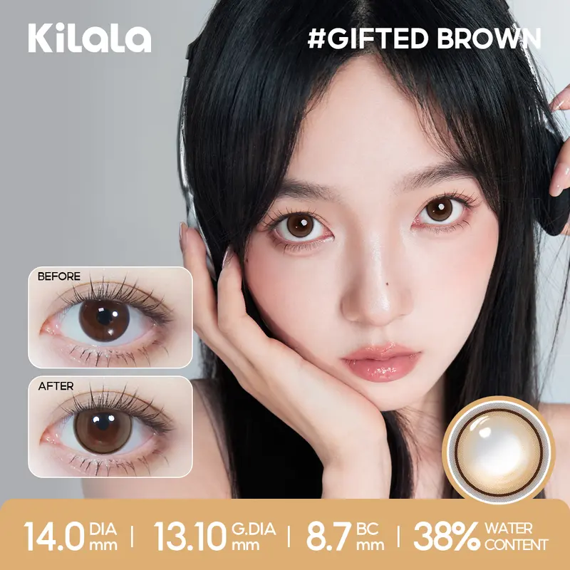 Kilala Lens 1 Ngày 10 chiếc kính áp tròng màu đen nâu xám tím DIA 14.0-14.5mm độ cận 0-7 lens siêu mỏng 0.06 mm nâng cấp thành phần giữ ẩm đeo lâu không mỏi mắt [series Sense Of Lens] 4