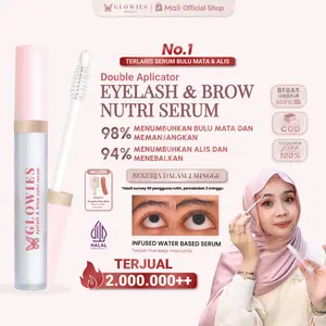 Glowies Serum Bulu Mata Serum Bulu Mata dan Alis Eyelash & Brow Nutri Serum Double Applicator Serum Penumbuh Alis dan Bulu Mata 4 ml Free Gifts Cermin & Pengukur Bulu Mata Water Based Serum Box Mascara Extract Maskara
